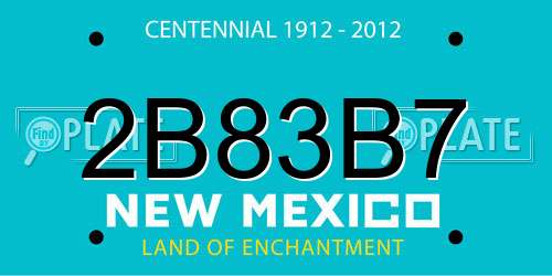 2B83B7 New Mexico License Plate