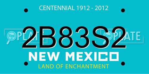 2B83S2 New Mexico License Plate