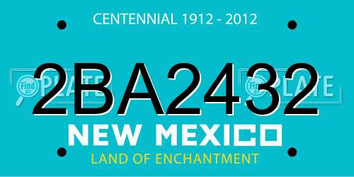 2BA2432 New Mexico License Plate