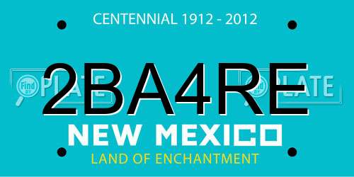 2BA4RE New Mexico License Plate