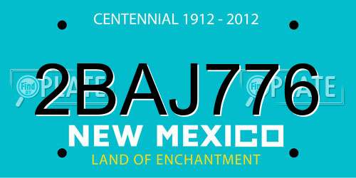 2BAJ776 New Mexico License Plate
