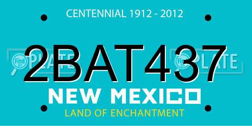2BAT437 New Mexico License Plate