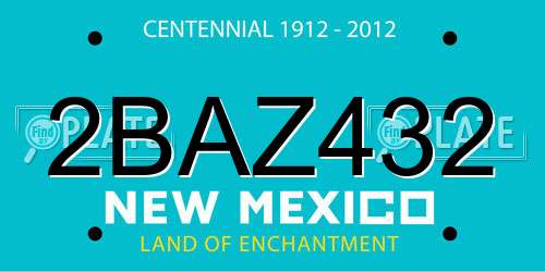 2BAZ432 New Mexico License Plate