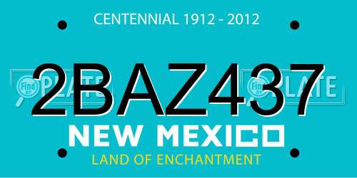 2BAZ437 New Mexico License Plate