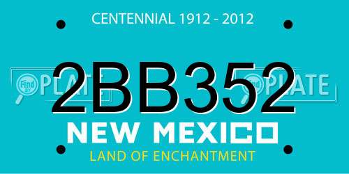 2BB352 New Mexico License Plate