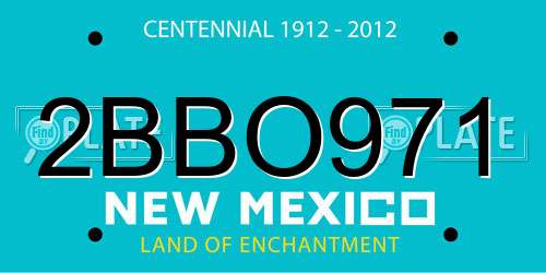 2BBO971 New Mexico License Plate