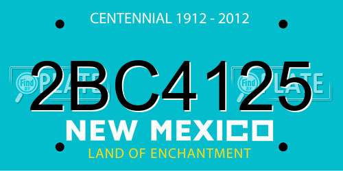2BC4125 New Mexico License Plate