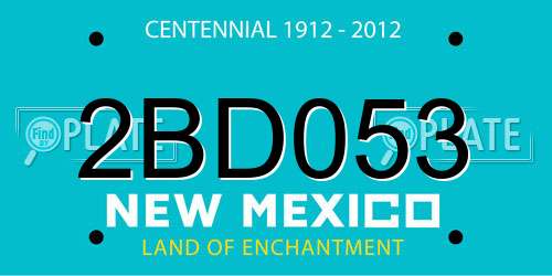 2BD053 New Mexico License Plate