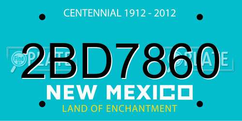 2BD7860 New Mexico License Plate