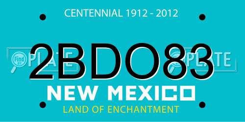 2BDO83 New Mexico License Plate