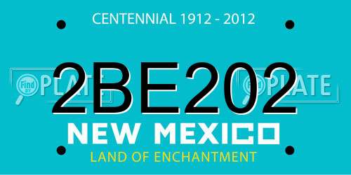 2BE202 New Mexico License Plate