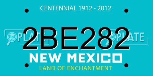 2BE282 New Mexico License Plate