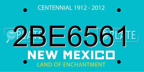 2BE6561 New Mexico License Plate