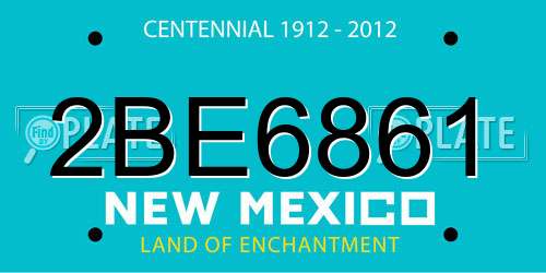 2BE6861 New Mexico License Plate