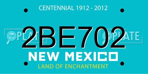 2BE702 New Mexico License Plate