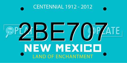 2BE707 New Mexico License Plate