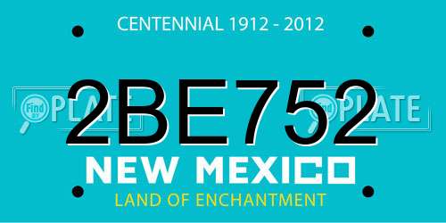 2BE752 New Mexico License Plate