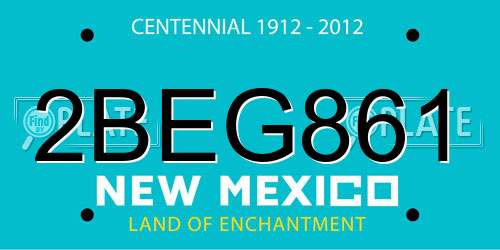 2BEG861 New Mexico License Plate