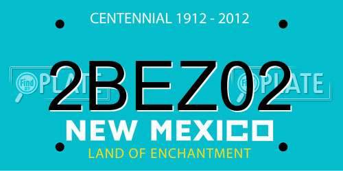 2BEZ02 New Mexico License Plate