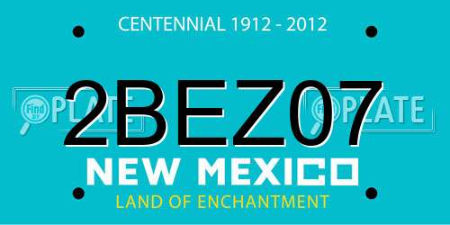 2BEZ07 New Mexico License Plate