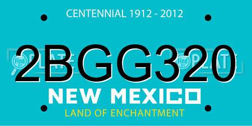2BGG320 New Mexico License Plate