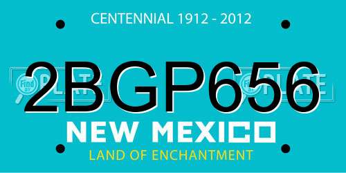 2BGP656 New Mexico License Plate