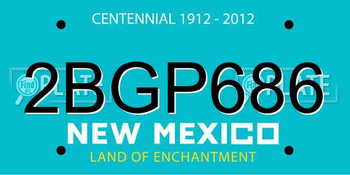 2BGP686 New Mexico License Plate