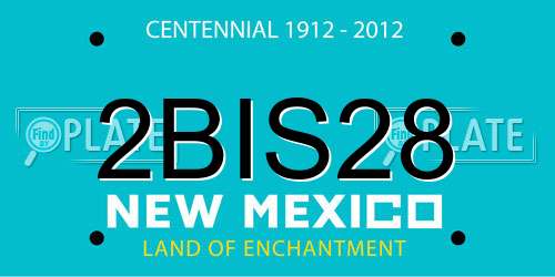 2BIS28 New Mexico License Plate