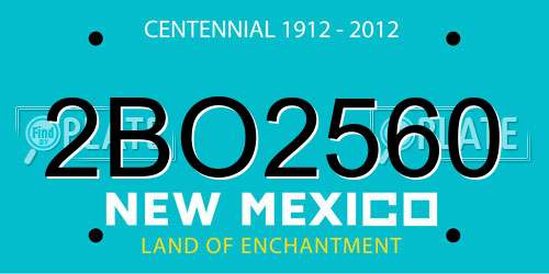 2BO2560 New Mexico License Plate
