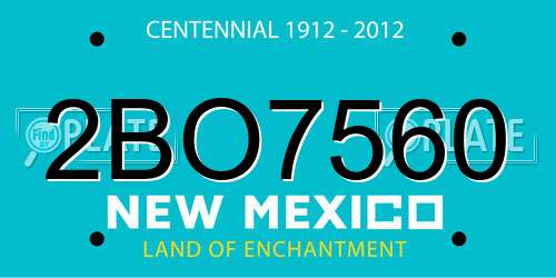 2BO7560 New Mexico License Plate
