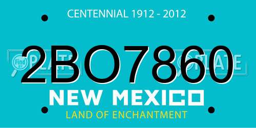 2BO7860 New Mexico License Plate