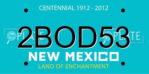 2BOD53 New Mexico License Plate