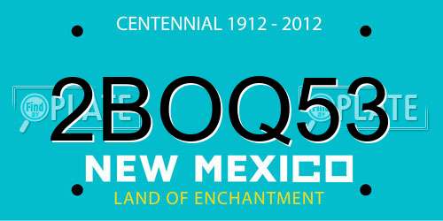 2BOQ53 New Mexico License Plate