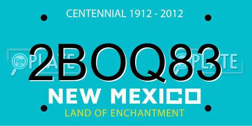 2BOQ83 New Mexico License Plate