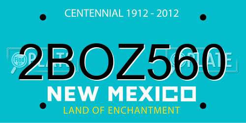 2BOZ560 New Mexico License Plate