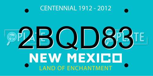 2BQD83 New Mexico License Plate