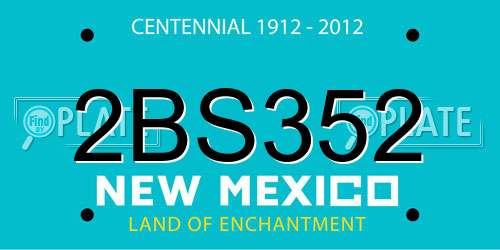 2BS352 New Mexico License Plate