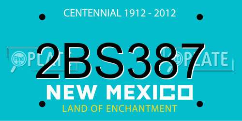 2BS387 New Mexico License Plate