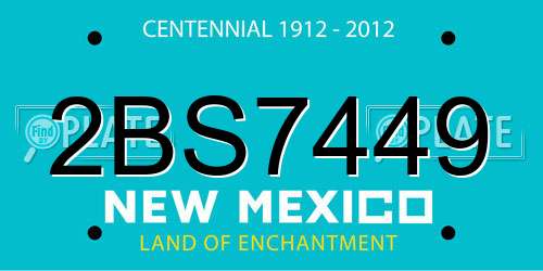 2BS7449 New Mexico License Plate