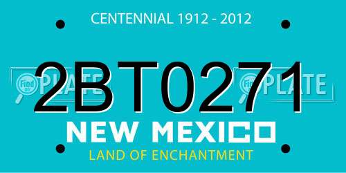 2BT0271 New Mexico License Plate