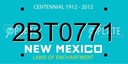 2BT0771 New Mexico License Plate