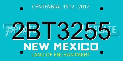 2BT3255 New Mexico License Plate