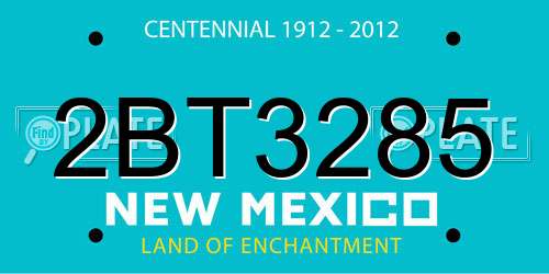 2BT3285 New Mexico License Plate