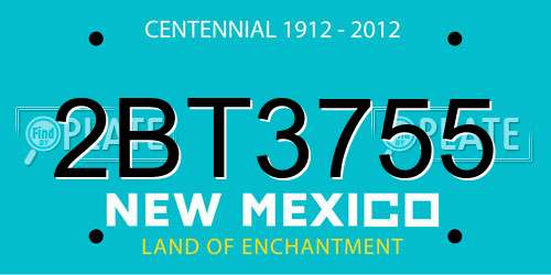 2BT3755 New Mexico License Plate