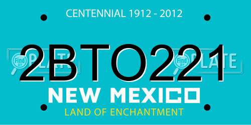 2BTO221 New Mexico License Plate