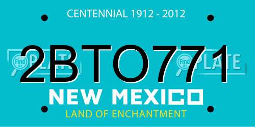 2BTO771 New Mexico License Plate