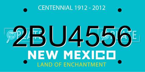 2BU4556 New Mexico License Plate