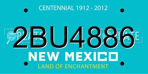2BU4886 New Mexico License Plate