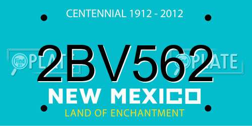 2BV562 New Mexico License Plate