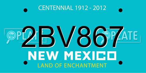 2BV867 New Mexico License Plate
